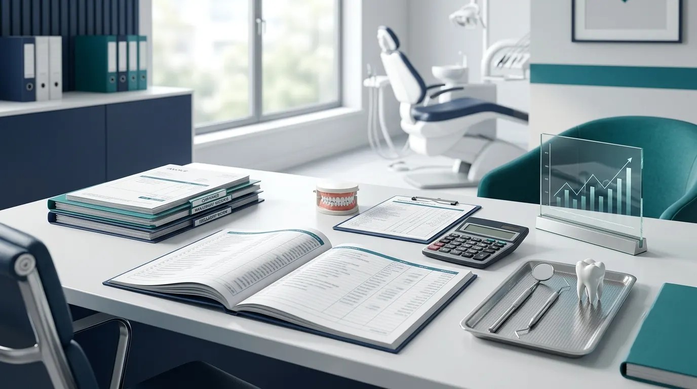 Private dental practice desk representing the 2026 CMA dentistry review and financial planning